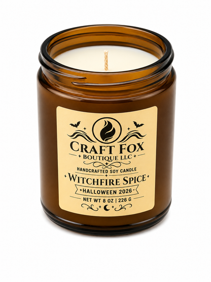 WitchFire Spice Halloween 8oz Soy Candle