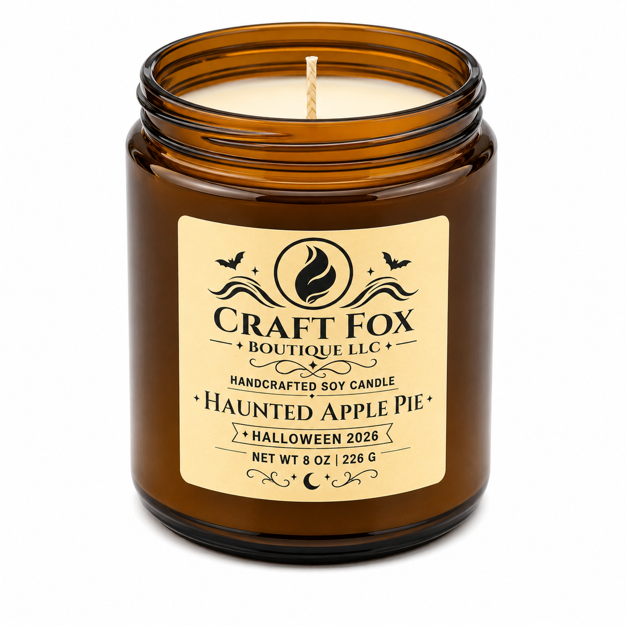 Haunted Apple Pie — 8 oz Handmade Soy Candle
