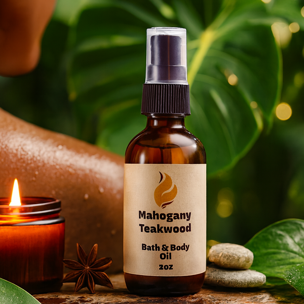 Mahogany Teakwood 2oz Bath and Body Oil