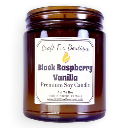 Black Raspberry Vanilla 8oz Soy Candle