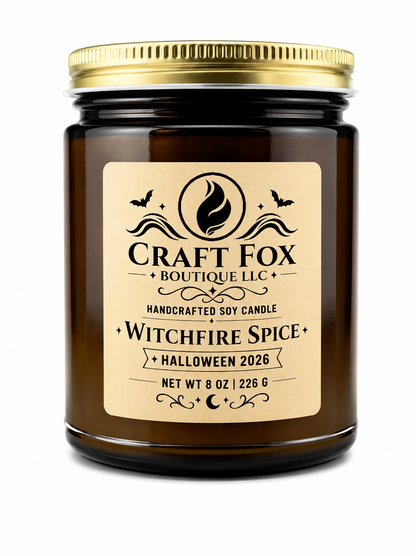 WitchFire Spice Halloween 8oz Soy Candle