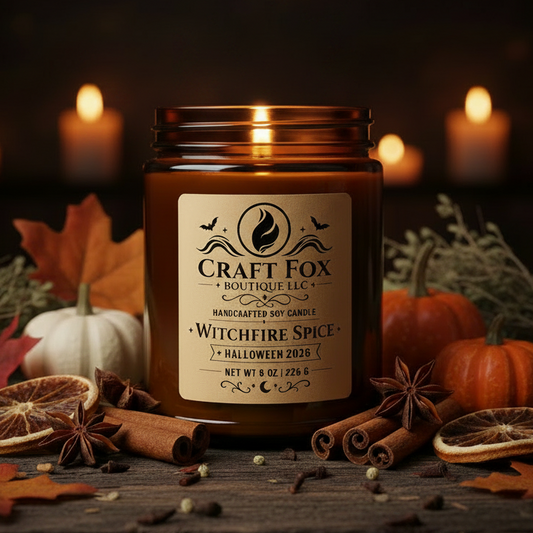 WitchFire Spice Halloween 8oz Soy Candle