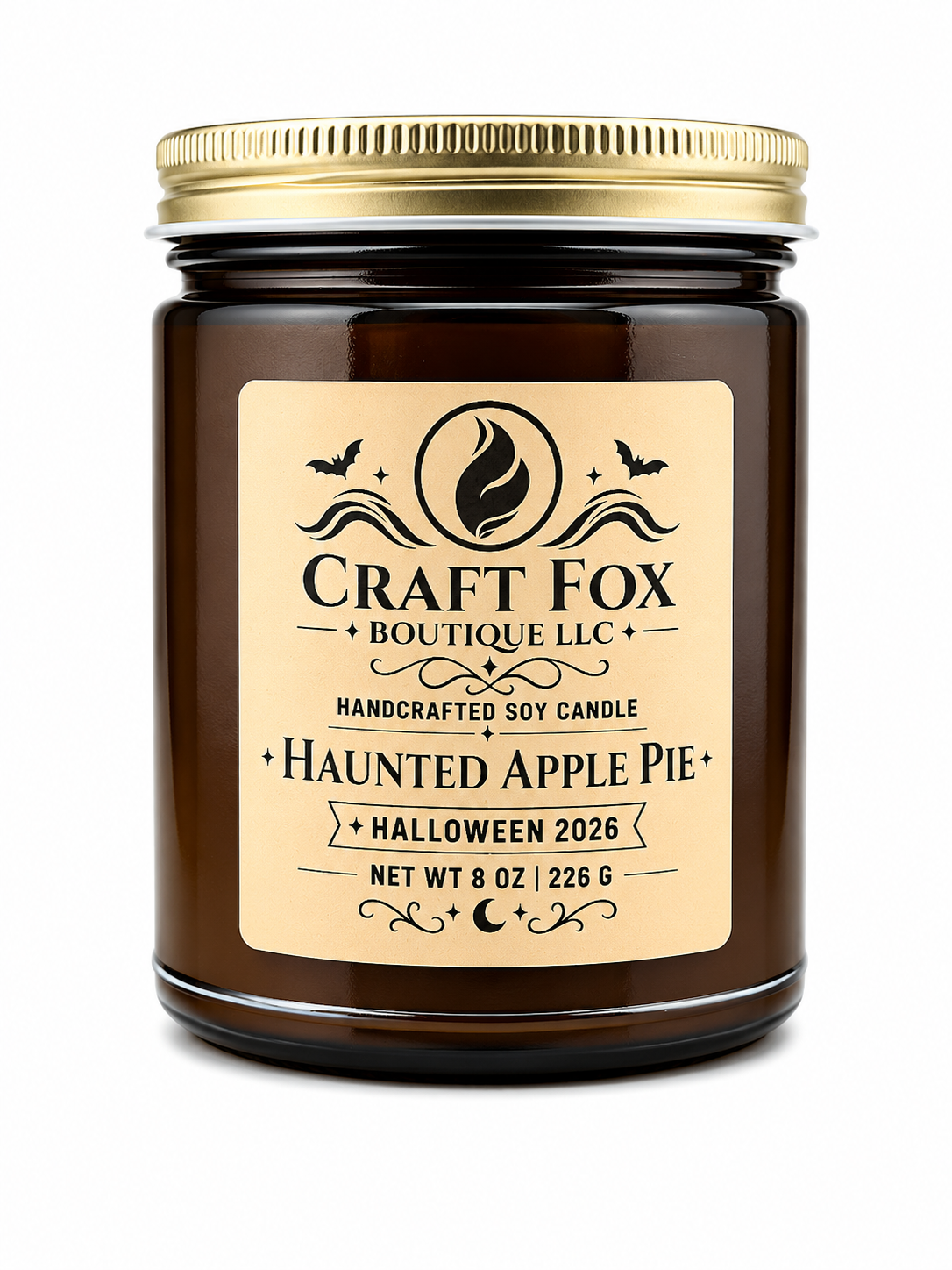 Haunted Apple Pie — 8 oz Handmade Soy Candle