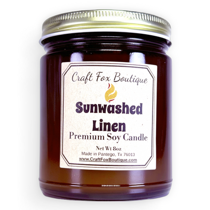 Sunwashed Linen 8oz Soy Candle