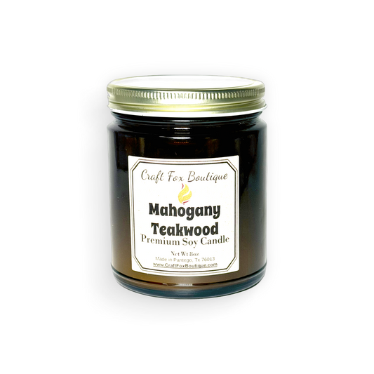 Mahogany Teakwood 8oz Soy Candle