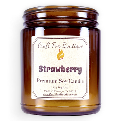 Strawberry 8oz Soy Candle