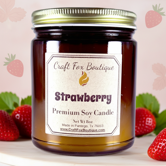 Strawberry 8oz Soy Candle