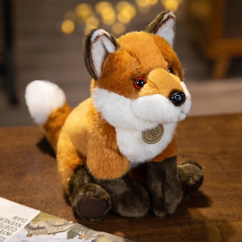 Realistic red fox stuffed animal, fox plush, realistic toys, plush